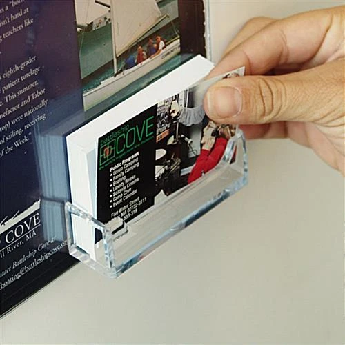 Workshop Series 8.5 X 11 Acrylic Wall Sign Holder With Business Card Pocket - Clear 2 Workshop Series 8.5 X 11 Acrylic Wall Sign Holder With Business Card Pocket - Clear - Image 2