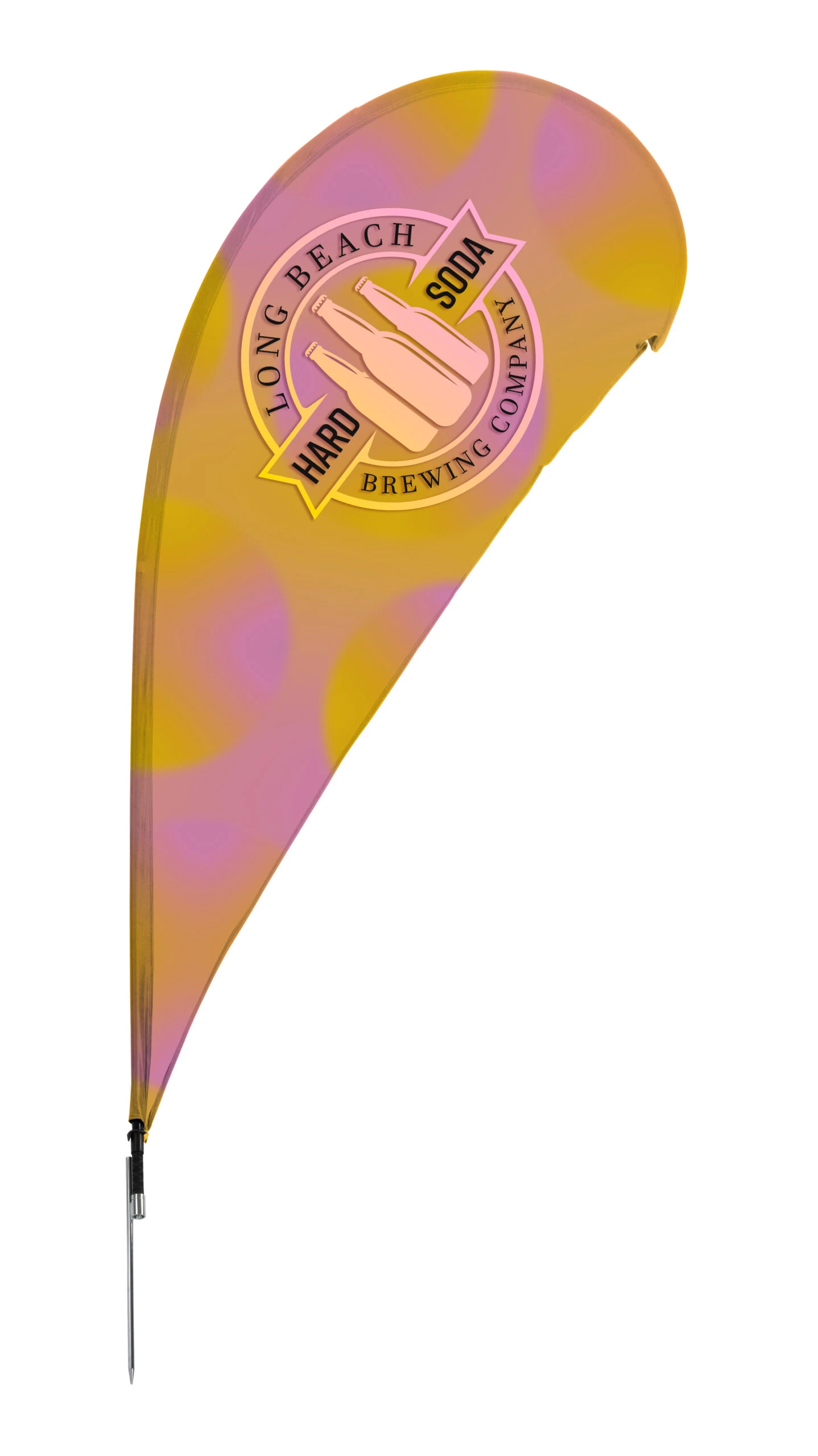 11' Custom Teardrop Flag With Ground Spike - Full Color Digital Printing 1 11' Custom Teardrop Flag With Ground Spike - Full Color Digital Printing