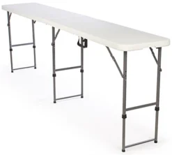 8.5' Folding Table, Height Adjustable - White