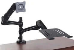 Desktop Laptop Stand W/ VESA Mount, Articulating Arms, 2 Port USB Hub - Black -UZI Business Furniture Shop gaslaptla2.ra2 preview
