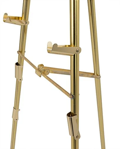 Display Easel For Floor, Tripod Design, 4 Set Display Heights, 6 Feet - Brass 4 Display Easel For Floor, Tripod Design, 4 Set Display Heights, 6 Feet - Brass - Image 4