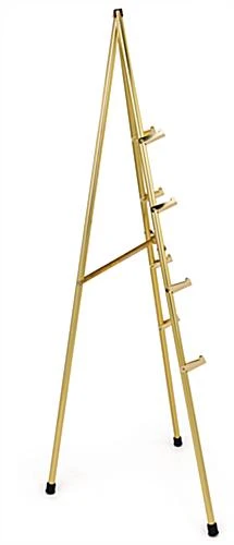 Display Easel For Floor, Tripod Design, 4 Set Display Heights, 6 Feet - Brass 6 Display Easel For Floor, Tripod Design, 4 Set Display Heights, 6 Feet - Brass - Image 6