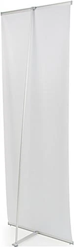 L-Shaped Banner Stand For Floor, With 39.5-inch Banner, Portable, Aluminum - Silver 4 L-Shaped Banner Stand For Floor, With 39.5-inch Banner, Portable, Aluminum - Silver - Image 4