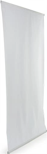 L-Shaped Banner Stand For Floor, With 39.5-inch Banner, Portable, Aluminum - Silver