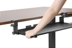 Sliding Keyboard Tray Mount, Max Weight Capacity Of 4.4 Lbs, Screw-Clamps - Black -UZI Business Furniture Shop keybdt07.ra3 preview
