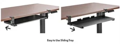 Sliding Keyboard Tray Mount, Max Weight Capacity Of 4.4 Lbs, Screw-Clamps - Black -UZI Business Furniture Shop keybdt07.ra5 preview