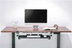 Sliding Keyboard Tray Mount, Max Weight Capacity Of 4.4 Lbs, Screw-Clamps - Black -UZI Business Furniture Shop keybdt07.ra7 preview