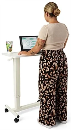 28" Height Adjustable Bedside Desk, Gas Assist With Wheels, Cup Holder - White 15 28" Height Adjustable Bedside Desk, Gas Assist With Wheels, Cup Holder - White -UZI Business Furniture Shop lcgaswhst.ra6 preview