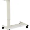 28" Height Adjustable Bedside Desk, Gas Assist With Wheels, Cup Holder - White