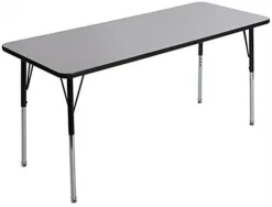 24” X 60” Table With 4 Adjustable Legs, Rectangle - Gray