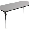30” X 72” Table With 4 Adjustable Legs, Rectangle - Gray