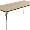30” X 72” Table With 4 Adjustable Legs, Rectangle - Maple