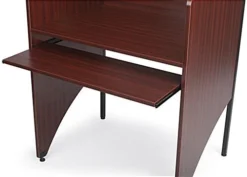 Study Carrel, 32”W X 48”H, Starter Unit, Keyboard Tray, Steel Legs - Mahogany -UZI Business Furniture Shop lcksccssm.ra4 preview