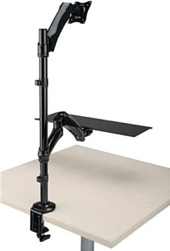 Monitor Mount W/ 2 Adjustable Arms, Tilting Bracket, Desk Or Grommet Clamp - Black -UZI Business Furniture Shop lmsswdm2a.ra2 preview
