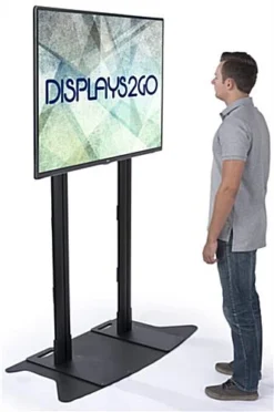 TV Stand For Floor With Flat Base, Fits 50”-110” Monitors, Tilting Bracket- Black -UZI Business Furniture Shop lpgp110b.ra6 preview