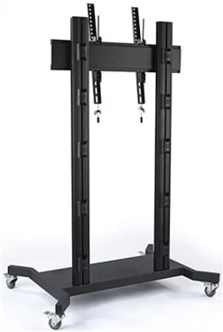 TV Stand For Floor With Wheels, Fits 50”-110” Monitors, Tilting Bracket - Black -UZI Business Furniture Shop lpgp110bw.ra2 preview