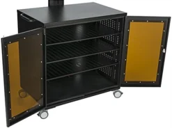 TV Stand W/ Locking Storage, Monitors 30-84", Power Outlets, Camera Mount – Black -UZI Business Furniture Shop lpgp36av7.ra10 preview