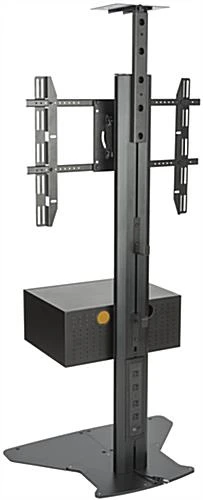 TV Stand W/ Locking Storage, Monitors 30 - 84", Power Outlets, Camera Mount – Black 4 TV Stand W/ Locking Storage, Monitors 30 - 84", Power Outlets, Camera Mount – Black - Image 4