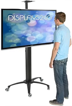 TV Stand With Power Outlets, Fits Monitors 30 - 84", Wheels & Camera Mount – Black -UZI Business Furniture Shop lpgp36wb.ra9 preview