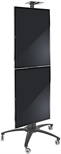 Dual TV Stand W/ Power Outlets, (2) 30 - 60" Screens, Wheels & Camera Mount – Black 3 Dual TV Stand W/ Power Outlets, (2) 30 - 60" Screens, Wheels & Camera Mount – Black - Image 3