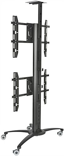 Dual TV Stand W/ Power Outlets, (2) 30 - 60" Screens, Wheels & Camera Mount – Black 4 Dual TV Stand W/ Power Outlets, (2) 30 - 60" Screens, Wheels & Camera Mount – Black - Image 4