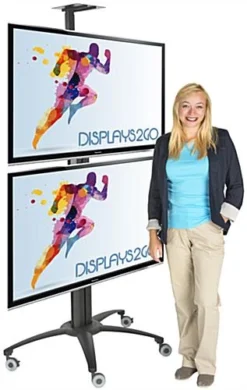 Dual TV Stand W/ Power Outlets, (2) 30 - 60" Screens, Wheels & Camera Mount – Black 19 Dual TV Stand W/ Power Outlets, (2) 30 - 60" Screens, Wheels & Camera Mount – Black -UZI Business Furniture Shop lpgp36wb2.ra9 preview