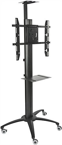 Mobile TV Stand W/ Power Outlets, Monitors 30"- 84”, Camera & Accessory Shelf – Black