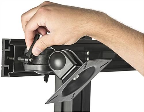 Rolling TV Stand, (2) 10-24" Screens, Power Outlets, CPU Holder & Shelf – Black 6 Rolling TV Stand, (2) 10-24" Screens, Power Outlets, CPU Holder & Shelf – Black - Image 6