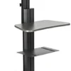 Rolling TV Stand, (2) 10-24" Screens, Power Outlets, CPU Holder & Shelf – Black