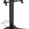 TV Stand For Floor With Flat Base, Fits 32”-55” Monitors, Tilting Bracket- Black