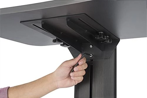 Height Adjustable Laptop Stand, Wheeled, Integrated Power Outlets- Black 5 Height Adjustable Laptop Stand, Wheeled, Integrated Power Outlets- Black - Image 5