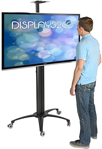 TV Stand With Portable Case, Fits Monitors 30 - 84-In, Wheels & Camera Mount – Black 8 TV Stand With Portable Case, Fits Monitors 30 - 84-In, Wheels & Camera Mount – Black - Image 8