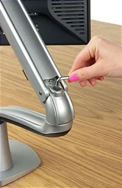 Desktop Monitor Stand With Articulating Arm, Fits Monitors 10 To 30" - Silver -UZI Business Furniture Shop ltgspng1a.ra2 preview