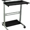 31.5" Mobile Sit Or Stand Desk, Height Adjustable, Steel – Black