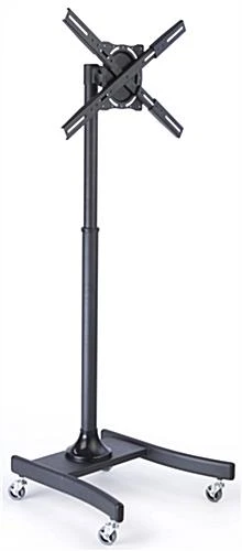 TV Stand With Wheels, Fits Monitors 32-47", Height-Adjustable – Black