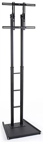 Extra Tall TV Stand W/ Mount For Screens 32 To 65", Weighted Base W/ Wheels - Black