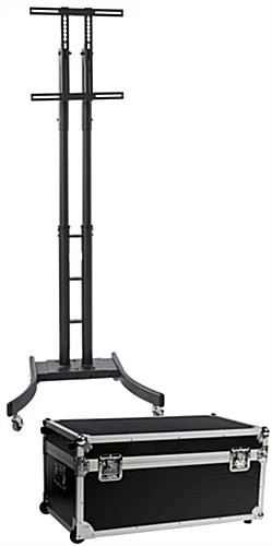 TV Stand W/ Wheels, Fits Monitors 32”-65”, Collapsible W/ Travel Case – Black 1 TV Stand W/ Wheels, Fits Monitors 32”-65”, Collapsible W/ Travel Case – Black