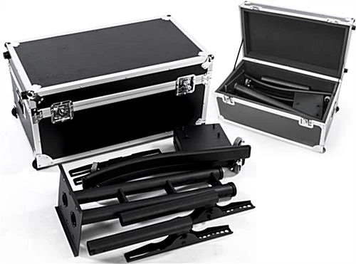 TV Stand W/ Locking Cabinet Fits Monitors 32”-65”, Collapsible W/ Carry Case – Black 5 TV Stand W/ Locking Cabinet Fits Monitors 32”-65”, Collapsible W/ Carry Case – Black - Image 5