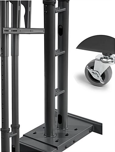 TV Stand W/ 19” Shelf Fits Monitors 32”-65”, Collapsible W/ Travel Case – Black 7 TV Stand W/ 19” Shelf Fits Monitors 32”-65”, Collapsible W/ Travel Case – Black - Image 7