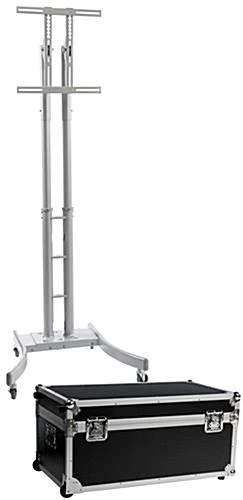 TV Stand W/ Wheels, Fits Monitors 32”-65”, Collapsible W/ Travel Case – Silver