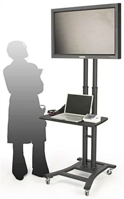 LCD TV Stands W/ 28" Shelf, Fits Monitors 32 To 70 Inches, Height-Adjustable – Black -UZI Business Furniture Shop mbtvsbk2ls.ra3 preview