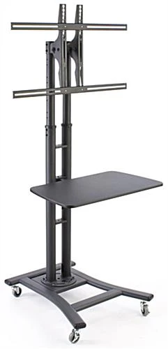 TV Stands With 28” Shelf, Fits Monitors 37” To 65", Wheels – Black