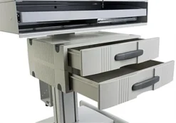 Computer Cart W/ Height Adjustable Pedal, 3 Drawers & CPU Holder - Gray -UZI Business Furniture Shop medcwst0m.ra3 preview