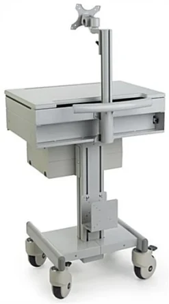 Computer Cart For (1) 15”-27” Screens, Height Adjustable, Drawers & CPU Holder – Gray -UZI Business Furniture Shop medcwst1m.ra2 preview