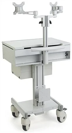 Computer Cart For (2) 15”-23" Screens, Height Adjustable, Drawers & CPU Holder – Gray 12 Computer Cart For (2) 15”-23" Screens, Height Adjustable, Drawers & CPU Holder – Gray -UZI Business Furniture Shop medcwst2m.ra2 preview