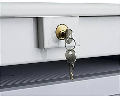 Computer Cart For (2) 15”-23" Screens, Height Adjustable, Drawers & CPU Holder – Gray 8 Computer Cart For (2) 15”-23" Screens, Height Adjustable, Drawers & CPU Holder – Gray - Image 8