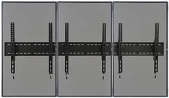Video Wall Mount For (3) 30" - 60" TV Screens, Portrait, Tilting Bracket - Black