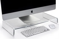 Acrylic Monitor Stand With Keyboard Storage Space