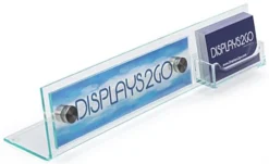 Workshop Series 8 X 2 Acrylic Sign Holder W/ Business Card Pocket, Slant Back - Clear -UZI Business Furniture Shop npsign82bc.ra2 preview