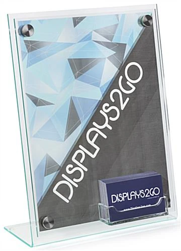 Workshop Series 8.5 X 11 Acrylic Sign Holder W/ Business Card Pocket, Slanted - Clear 3 Workshop Series 8.5 X 11 Acrylic Sign Holder W/ Business Card Pocket, Slanted - Clear - Image 3